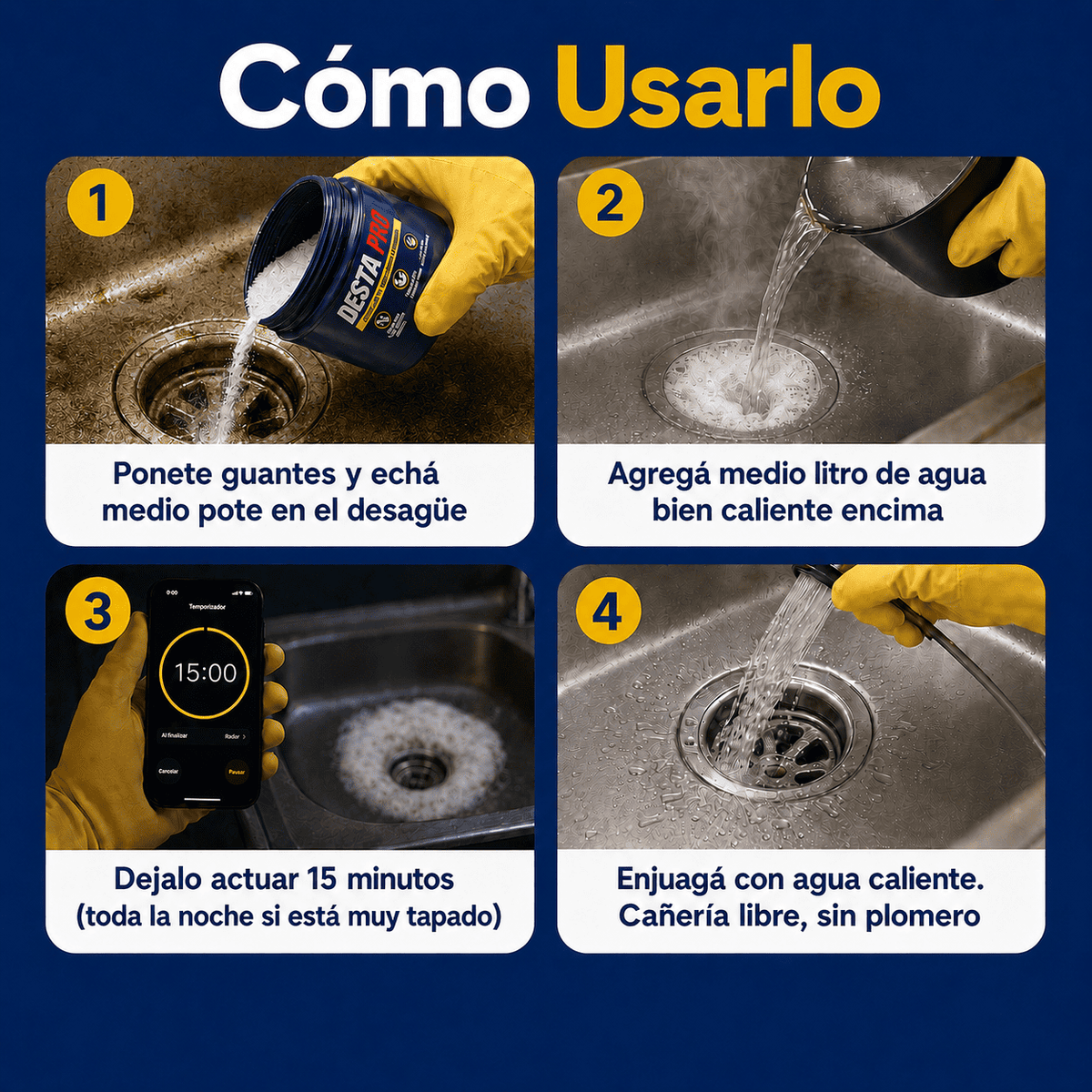 DestaPro - Destapa cualquier cañería en solo 15 segundos